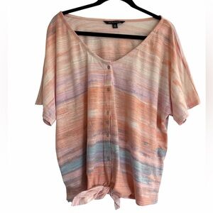 Zac & Rachel Multicolor Striped Short Sleeve Top